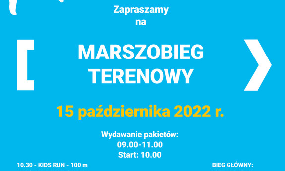 plakat informujący o marszobiegu, który odbędzie się w Olsztynie 15 października